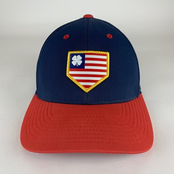 Black Clover x Rawlings Navy Blue Red Stretch Fitted Hat Mens S/M - Picture 2 of 6